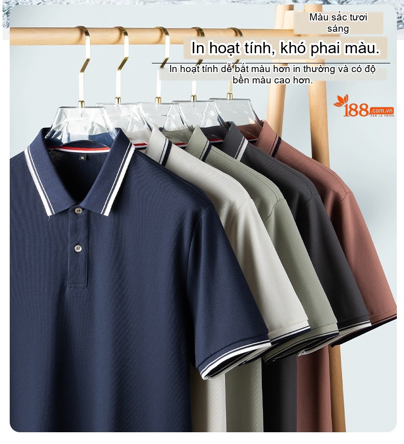Áo Polo Nam Cổ Bẻ Tay Ngắn Dáng Rộng Màu Đen, Hồng, Trắng, Xám... chi tiết 9