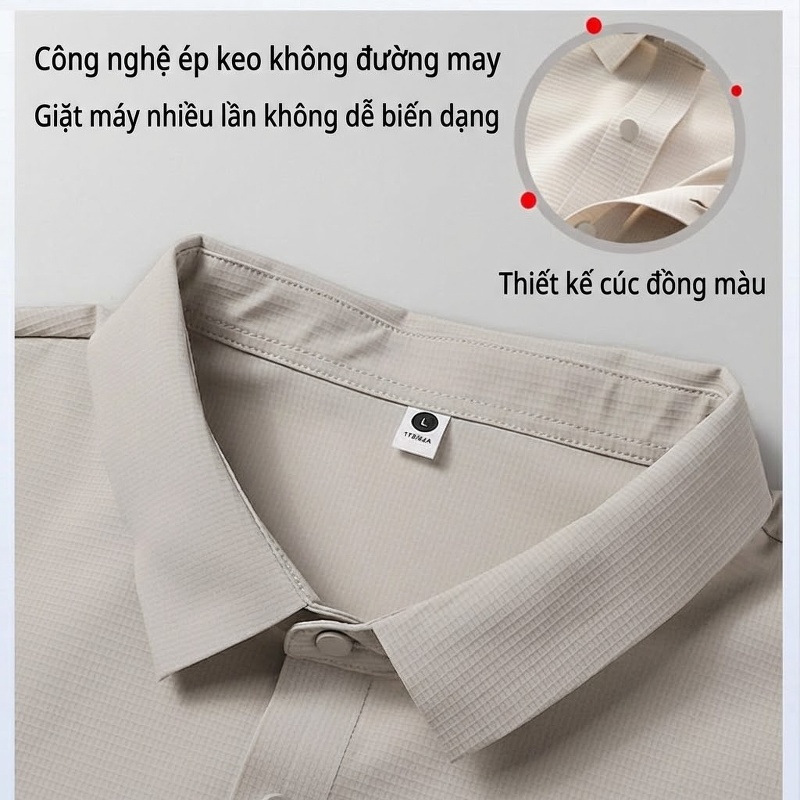 Áo Polo Nam Cổ Bẻ Vải Waffle Chống Nắng Thoáng Mát Màu Xám, Trắng