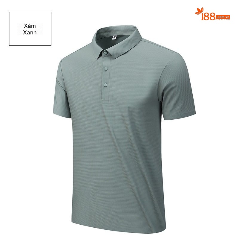 Áo Polo Nam Cổ Bẻ Vải Waffle Chống Nắng Thoáng Mát Màu Xám, Trắng chi tiết 14