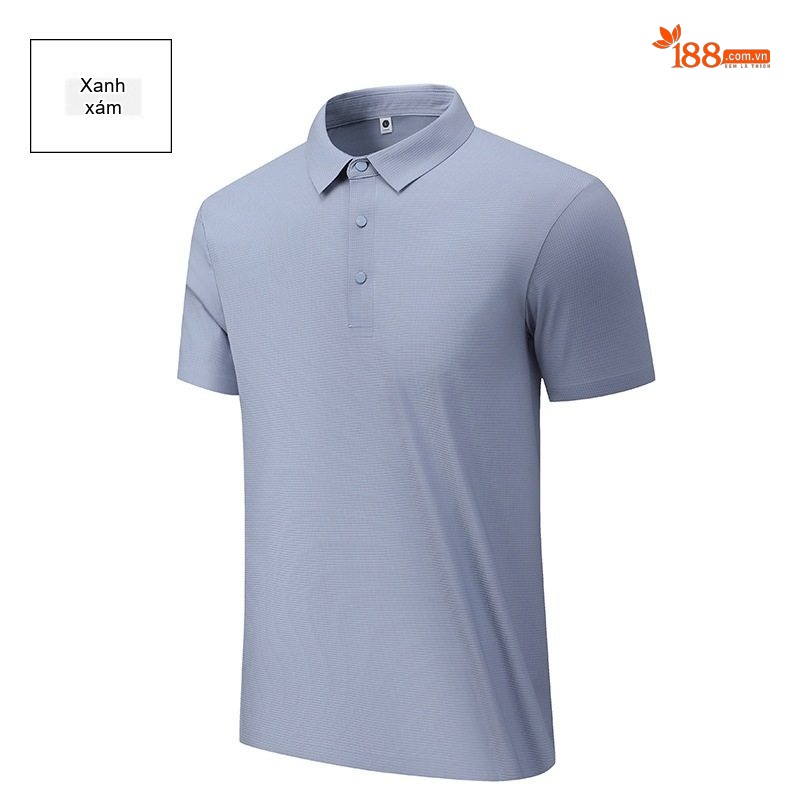 Áo Polo Nam Cổ Bẻ Vải Waffle Chống Nắng Thoáng Mát Màu Xám, Trắng chi tiết 17