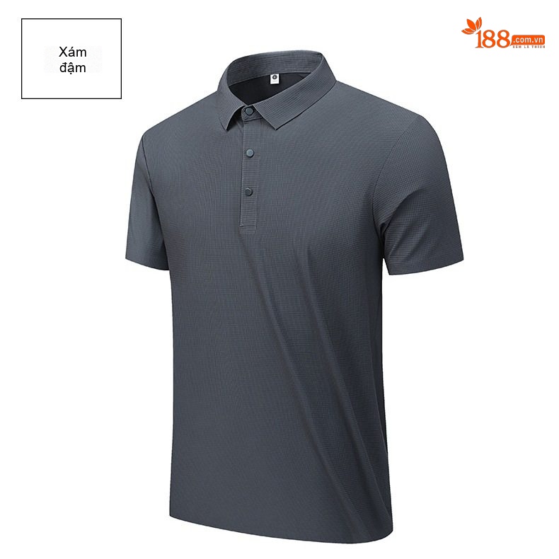 Áo Polo Nam Cổ Bẻ Vải Waffle Chống Nắng Thoáng Mát Màu Xám, Trắng chi tiết 21