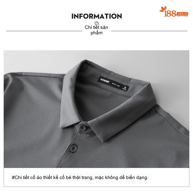 Áo Polo Nam Cotton Modal Cộc Tay Cổ Bẻ Phong Cách Hàn Quốc Màu Đen, Trắng, Xám, Xanh... chi tiết 16