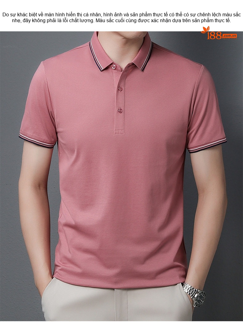 Áo Polo Nam Cotton Ngắn Tay Cổ Bẻ Phong Cách Casual Màu Xanh Lam, Trắng, Xanh Navy, Xanh Lá... chi tiết 15