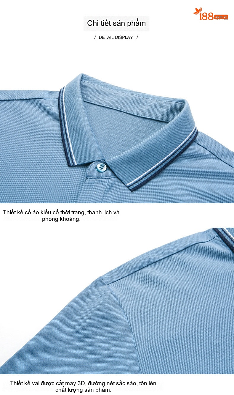 Áo Polo Nam Cotton Ngắn Tay Cổ Bẻ Phong Cách Casual Màu Xanh Lam, Trắng, Xanh Navy, Xanh Lá... chi tiết 30