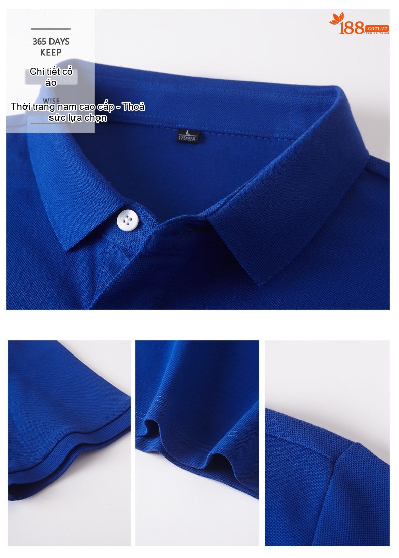 Áo Polo Nam Cotton Thời Trang, Thoáng Mát Màu Trắng, Cam, Kem, Xanh... chi tiết 3