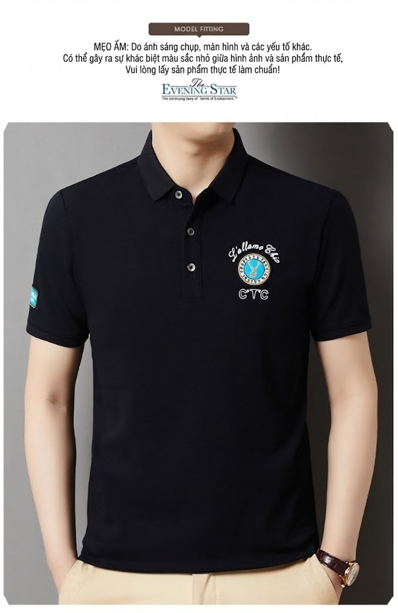 Áo Polo Nam Cotton Thời Trang, Thoáng Mát Màu Trắng, Cam, Kem, Xanh... chi tiết 7