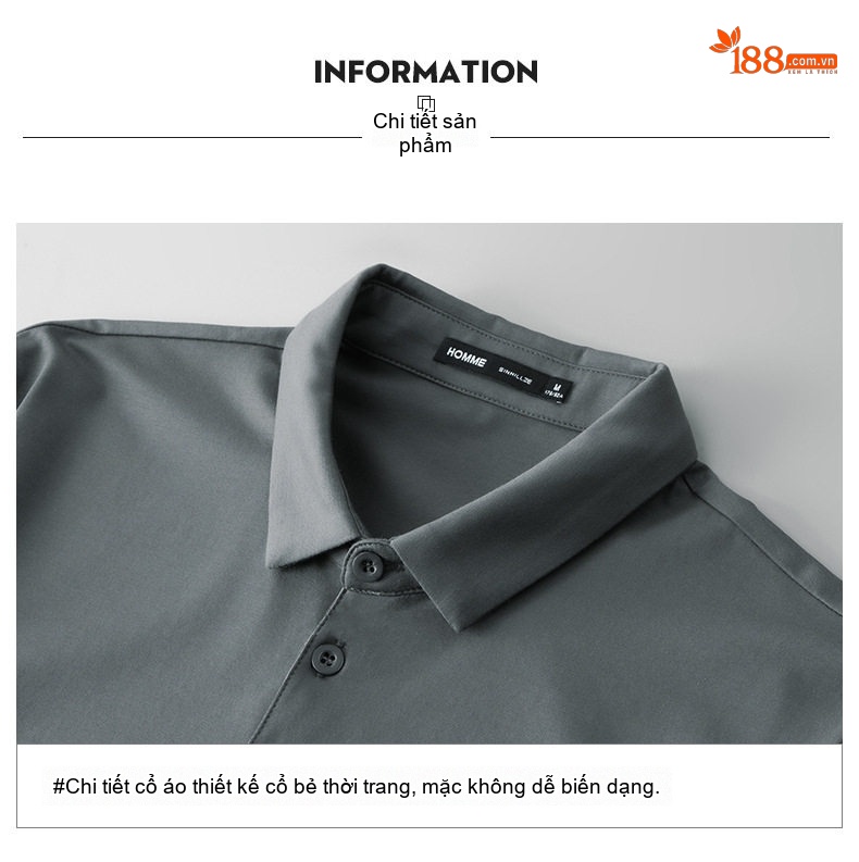 Áo Polo Nam Dài Tay Modal Cotton Kiểu Dáng Slimfit Màu Trắng, Xanh Navy, Xám, Đen... chi tiết 12