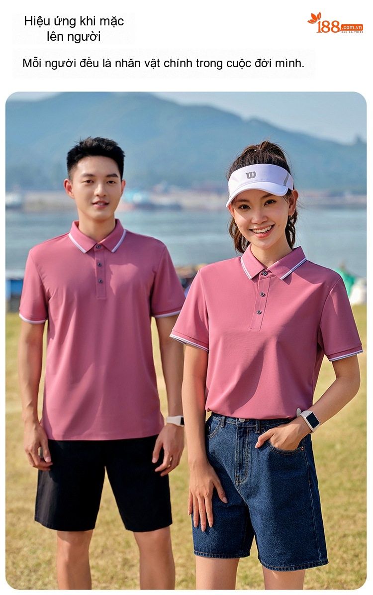 Áo Polo Nam Lụa Tằm Cao Cấp, Áo Thun Nam Tay Ngắn, Áo Thun Trung Niên, Áo Thun Doanh Nhân Màu Be, Đen, Hồng chi tiết 9