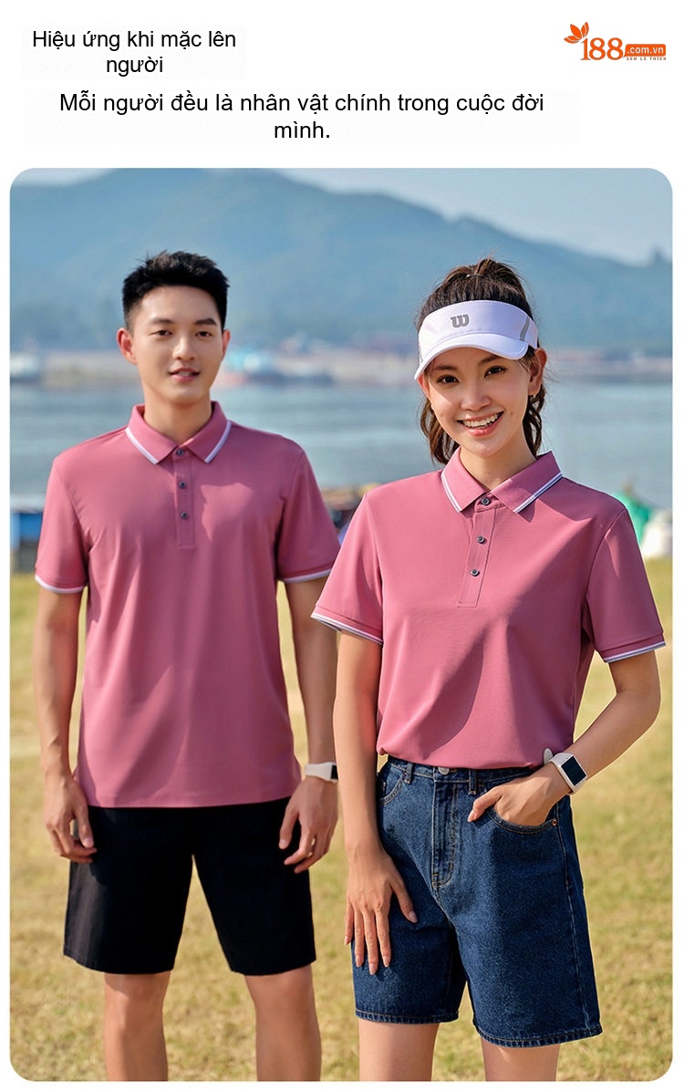 Áo Polo Nam Lụa Tằm Cao Cấp, Áo Thun Nam Tay Ngắn, Áo Thun Trung Niên, Áo Thun Doanh Nhân Màu Be, Đen, Hồng chi tiết 19