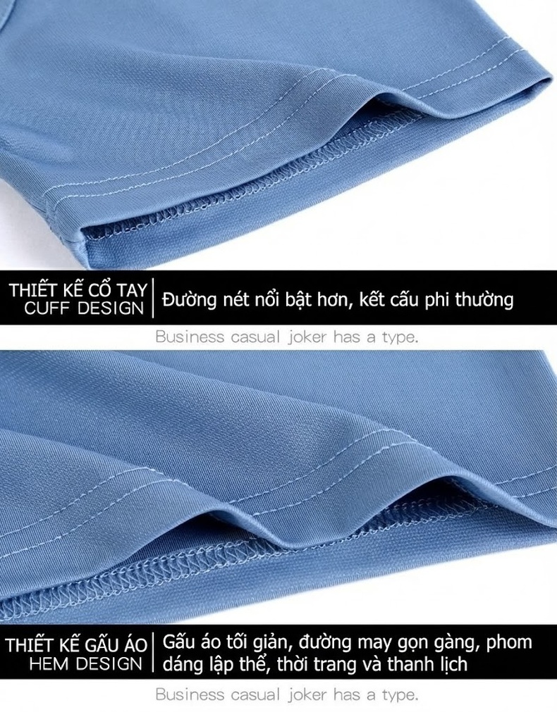 Áo Polo Nam Lụa Tằm Cao Cấp Tay Ngắn Chống Nhăn Màu Xanh, Trắng, Đen, Xanh Dương... chi tiết 43