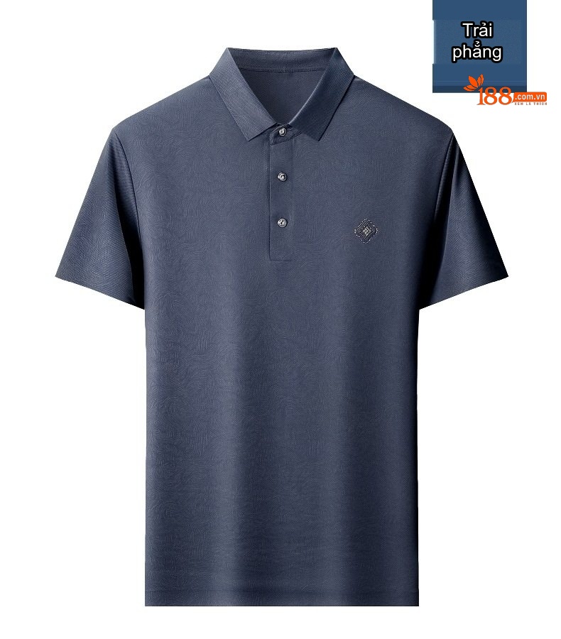 Áo Polo Nam Lụa Tằm Cao Cấp Tay Ngắn Phong Cách Doanh Nhân Màu Xanh Navy, Xám chi tiết 17