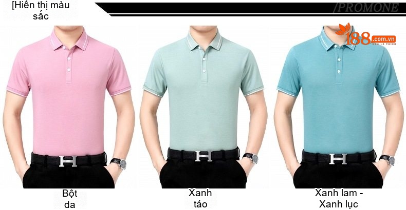 Áo Polo Nam Lụa Tằm Tơ Cao Cấp Chống Nhăn Màu Trắng, Xanh, Navy, Hồng... chi tiết 7