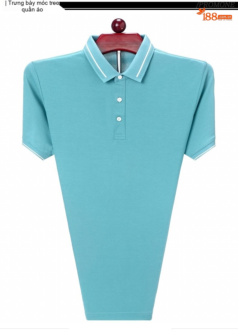 Áo Polo Nam Lụa Tằm Tơ Cao Cấp Chống Nhăn Màu Trắng, Xanh, Navy, Hồng... chi tiết 33