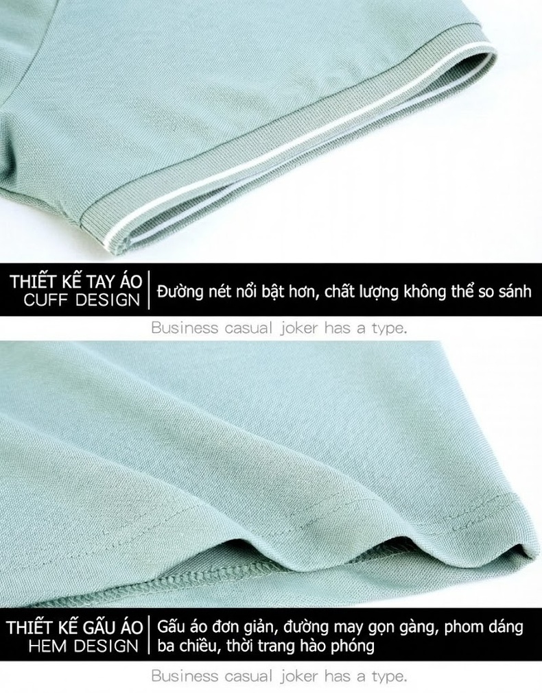 Áo Polo Nam Lụa Tằm Tơ Cao Cấp Chống Nhăn Màu Trắng, Xanh, Navy, Hồng... chi tiết 48