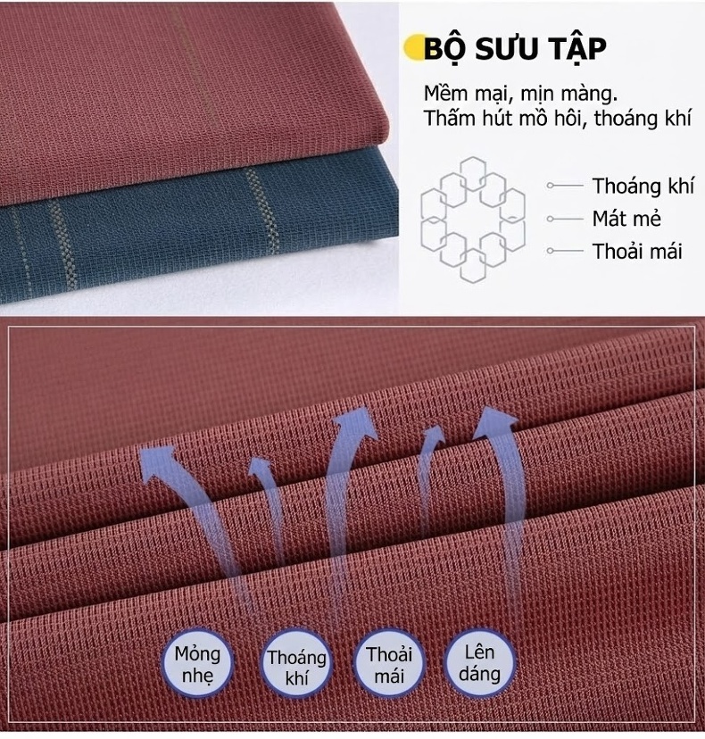 Áo Polo Nam Lụa Tơ Tằm Mát Lạnh Form Rộng Chống Nhăn Màu Đỏ Gạch, Xanh Navy chi tiết 4