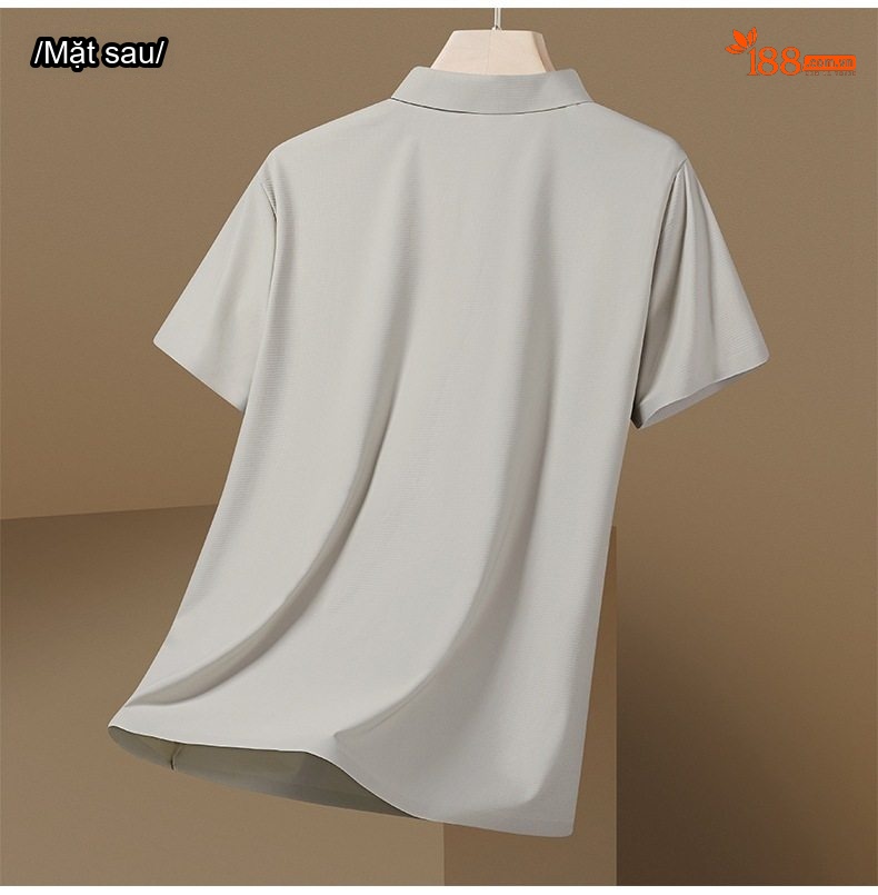 Áo Polo Nam Ngắn Tay Áo Thun Ice Silk Chống Nắng UPF50+ Thoáng Mát Màu Xám, Xanh, Nâu... chi tiết 11