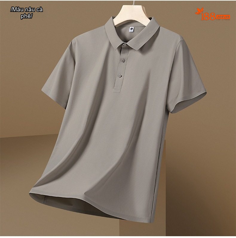 Áo Polo Nam Ngắn Tay Áo Thun Ice Silk Chống Nắng UPF50+ Thoáng Mát Màu Xám, Xanh, Nâu... chi tiết 16