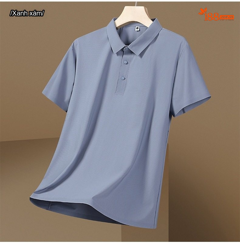 Áo Polo Nam Ngắn Tay Áo Thun Ice Silk Chống Nắng UPF50+ Thoáng Mát Màu Xám, Xanh, Nâu... chi tiết 18