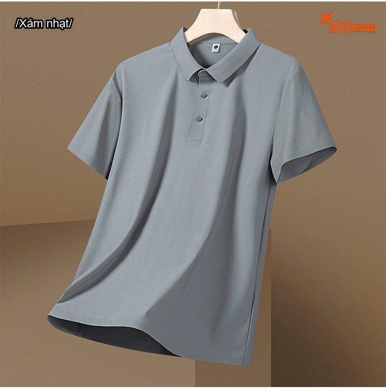 Áo Polo Nam Ngắn Tay Áo Thun Ice Silk Chống Nắng UPF50+ Thoáng Mát Màu Xám, Xanh, Nâu... chi tiết 19