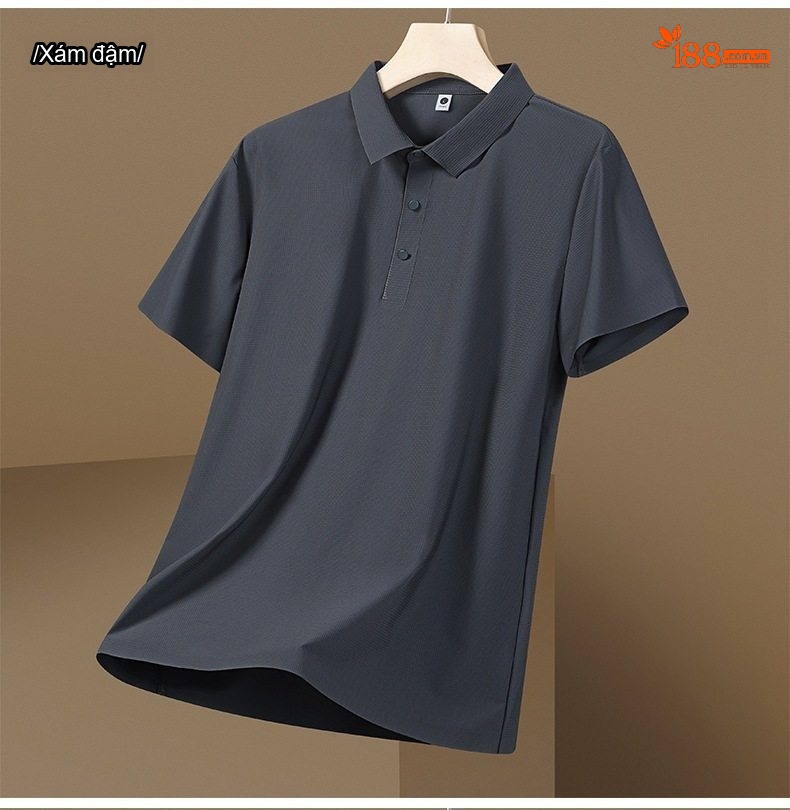 Áo Polo Nam Ngắn Tay Áo Thun Ice Silk Chống Nắng UPF50+ Thoáng Mát Màu Xám, Xanh, Nâu... chi tiết 21