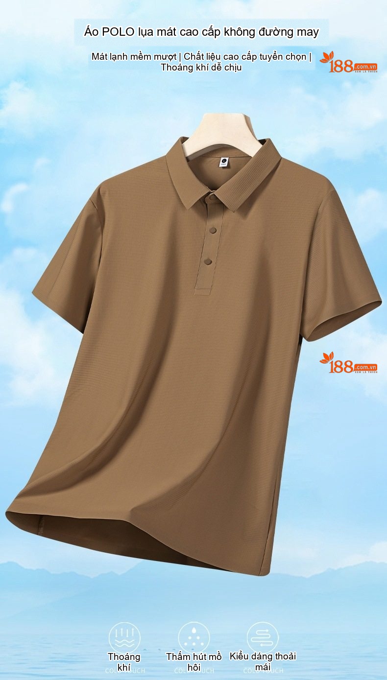 Áo Polo Nam Ngắn Tay Áo Thun Ice Silk Chống Nắng UPF50+ Thoáng Mát Màu Xám, Xanh, Nâu... chi tiết 1