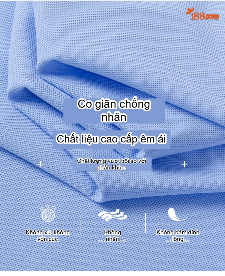 Áo Polo Nam Ngắn Tay Chống Nắng Kháng Khuẩn 5A Cổ Bẻ Khuy Bấm Màu Xanh, Trắng, Xám, Tím... chi tiết 3