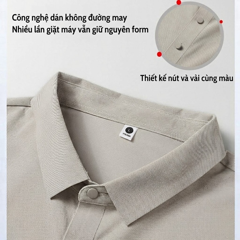 Áo Polo Nam Ngắn Tay Cotton Co Giãn Thoáng Mát Màu Trắng, Kem
