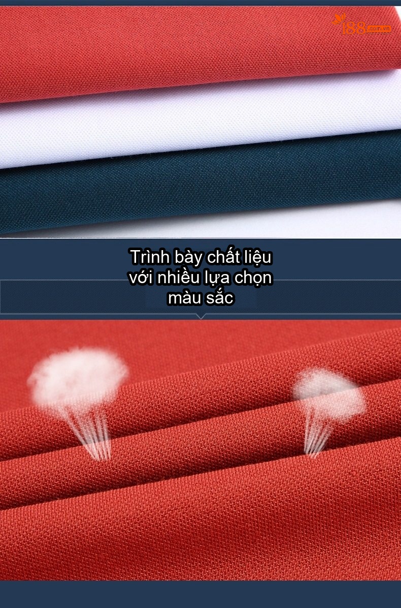 Áo Polo Nam Ngắn Tay Lụa Tằm Công Sở Trung Niên Màu Xanh, Trắng, Đỏ chi tiết 21