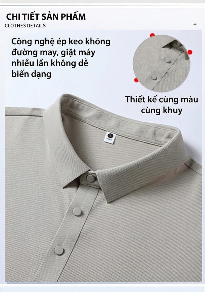 Áo Polo Nam Ngắn Tay UPF50+ Chống Nắng Thoáng Mát Màu Xám, Đen chi tiết 5