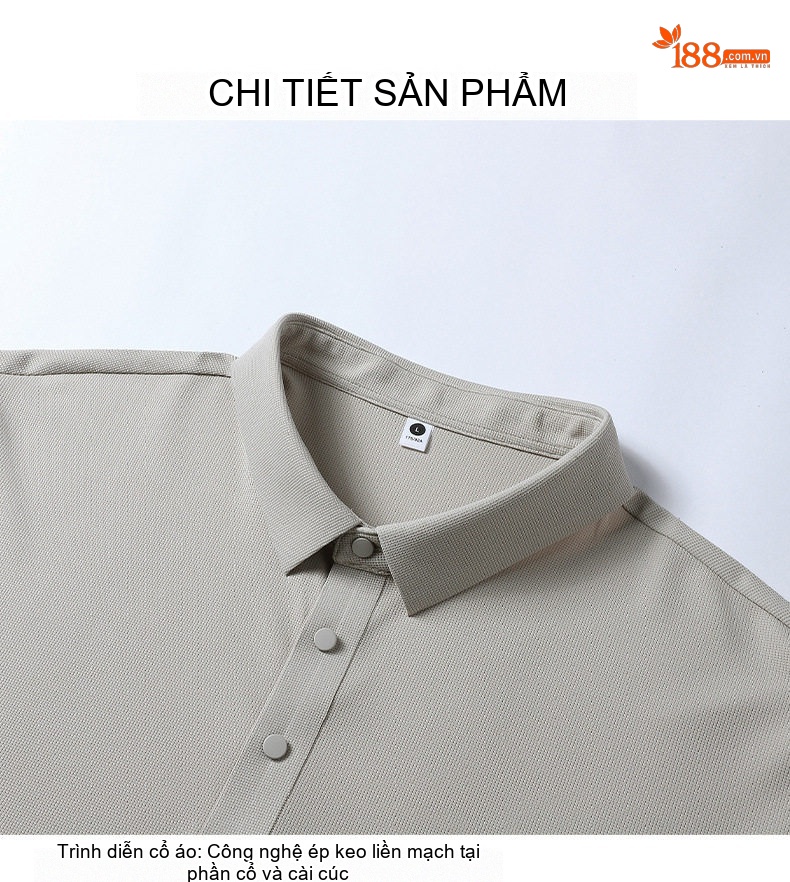 Áo Polo Nam Ngắn Tay UPF50+ Chống Nắng Thoáng Mát Màu Xám, Đen chi tiết 19