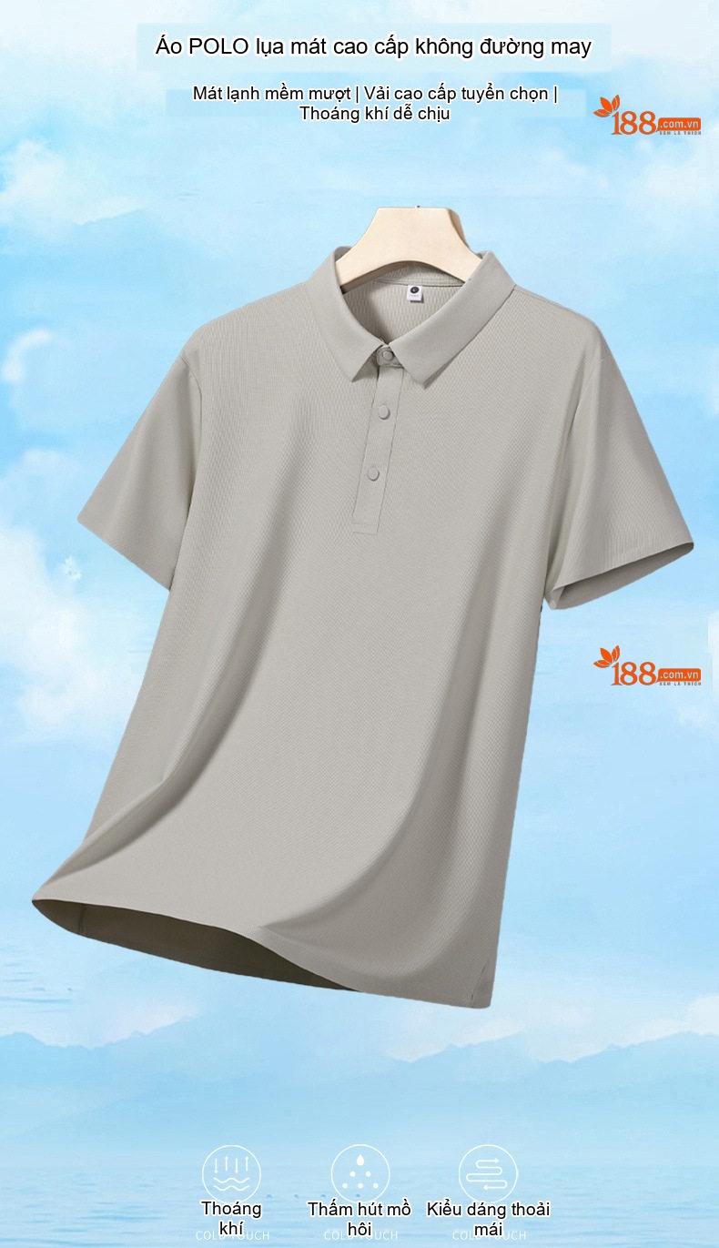 Áo Polo Nam Ngắn Tay UPF50+ Chống Nắng Thoáng Mát Màu Xám, Đen chi tiết 1