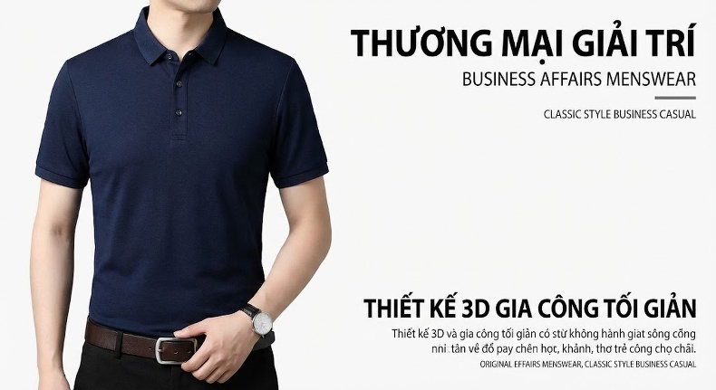 Áo Polo Nam Sợi Tằm Mỏng Mát Form Rộng Cổ Bẻ Màu Xanh Da Trời, Kem, Xanh Lá, Xanh Navy... chi tiết 9