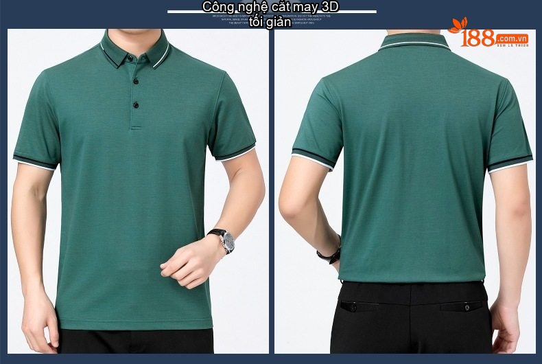 Áo Polo Nam Sợi Tằm Mỏng Mát Form Rộng Cổ Bẻ Màu Xanh Da Trời, Kem, Xanh Lá, Xanh Navy... chi tiết 19