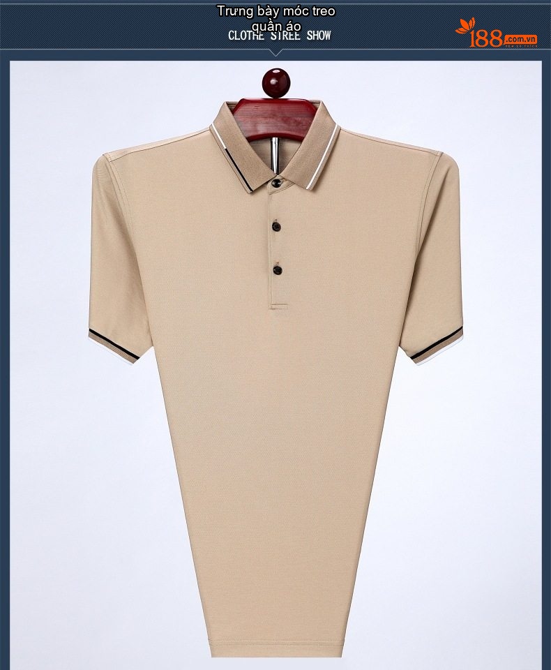 Áo Polo Nam Sợi Tằm Mỏng Mát Form Rộng Cổ Bẻ Màu Xanh Da Trời, Kem, Xanh Lá, Xanh Navy... chi tiết 20