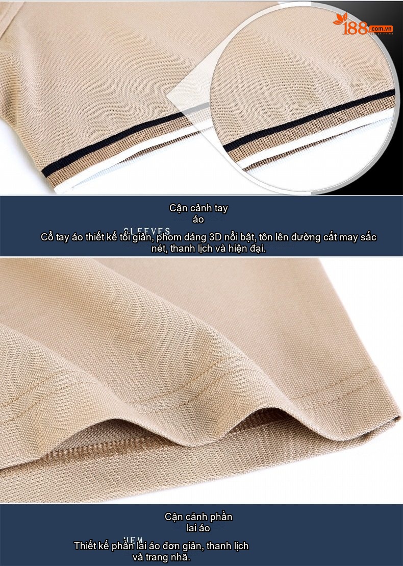 Áo Polo Nam Sợi Tằm Mỏng Mát Form Rộng Cổ Bẻ Màu Xanh Da Trời, Kem, Xanh Lá, Xanh Navy... chi tiết 30