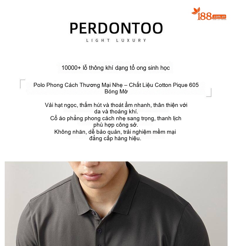 Áo Polo Nam Tay Dài Cotton Sợi Mercerized Cao Cấp Màu Đen, Trắng, Xanh Navy, Xám... chi tiết 1