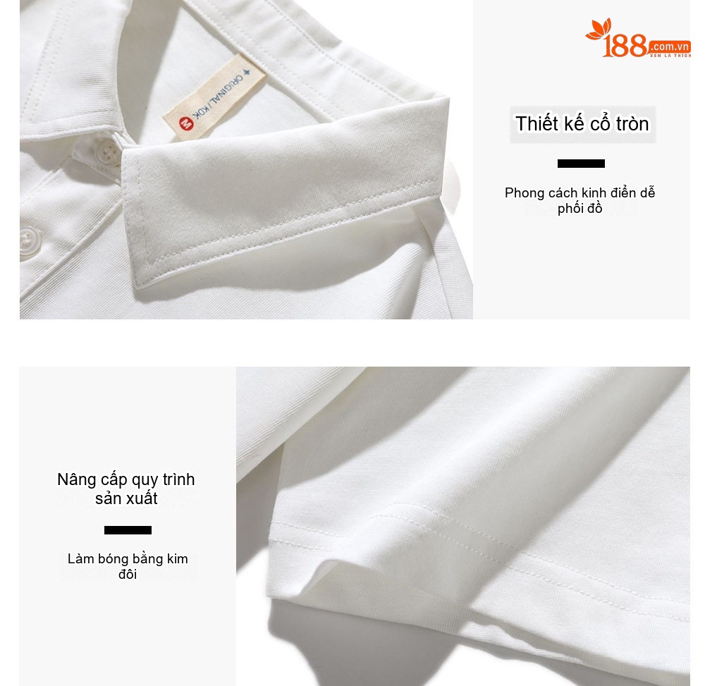 Áo Polo Nam Tay Ngắn Cổ Bẻ Cotton Form Rộng Thoáng Mát Màu Trắng, Đen chi tiết 6