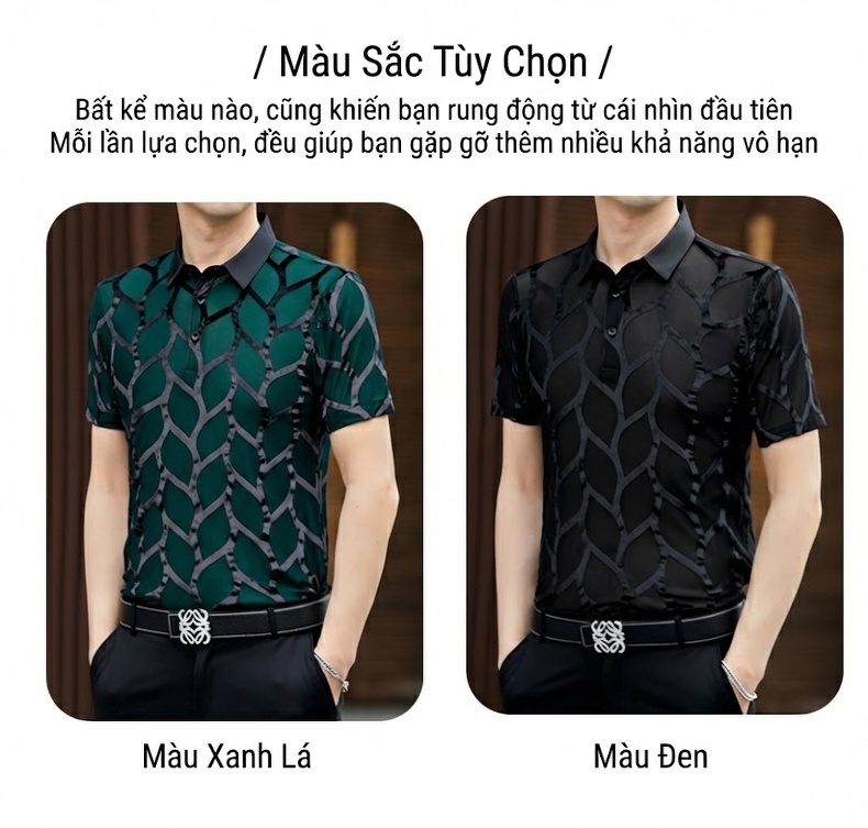 Áo Polo Nam Tay Ngắn Cổ Bẻ Mỏng Mát Kiểu Dáng Trung Niên Màu Xanh, Đen chi tiết 7