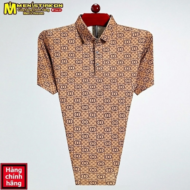 Áo Polo Nam Tay Ngắn Co Giãn Thoáng Mát Màu Nâu, Đỏ, Đen