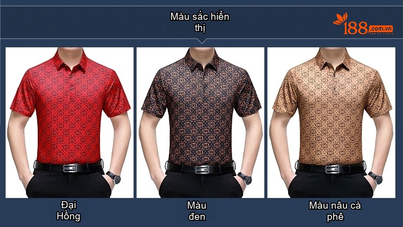 Áo Polo Nam Tay Ngắn Co Giãn Thoáng Mát Màu Nâu, Đỏ, Đen chi tiết 4