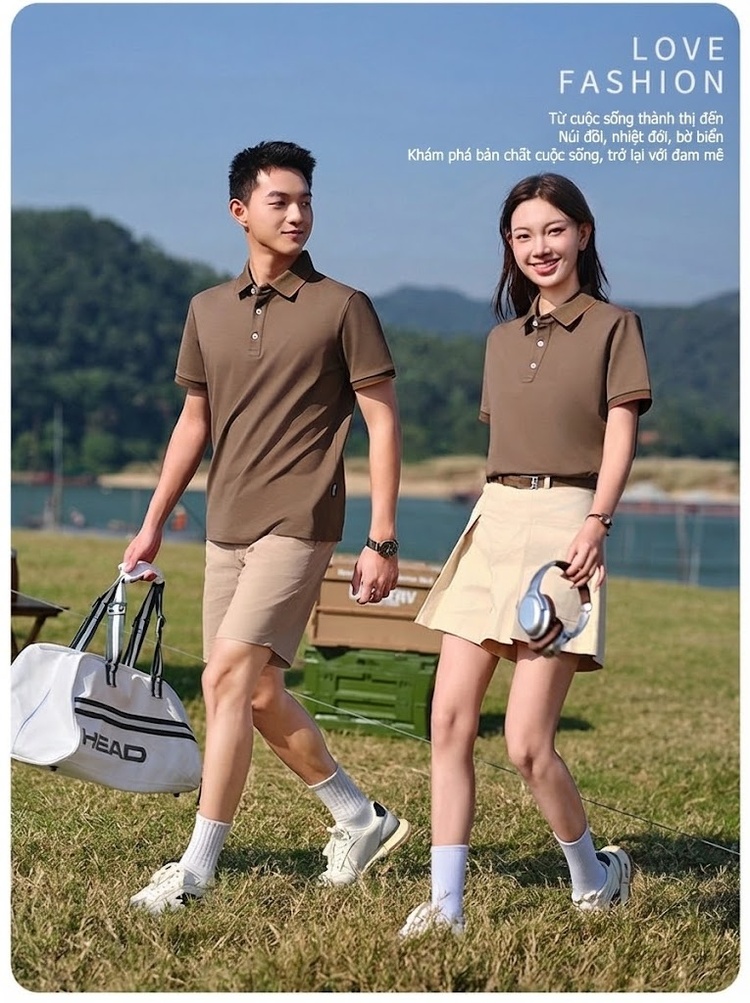 Áo Polo Nam Tay Ngắn Cotton Lụa Chống Nhăn Phong Cách Công Sở Màu Nâu, Trắng, Đen, Xanh chi tiết 12