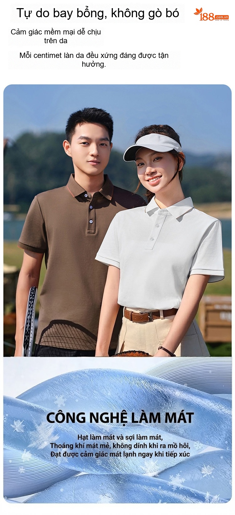 Áo Polo Nam Tay Ngắn Cotton Lụa Chống Nhăn Phong Cách Công Sở Màu Nâu, Trắng, Đen, Xanh chi tiết 5
