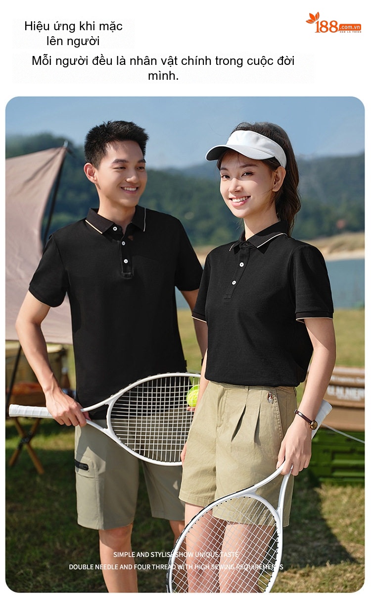 Áo Polo Nam Tay Ngắn Cotton Lụa Chống Nhăn Phong Cách Công Sở Màu Nâu, Trắng, Đen, Xanh chi tiết 9