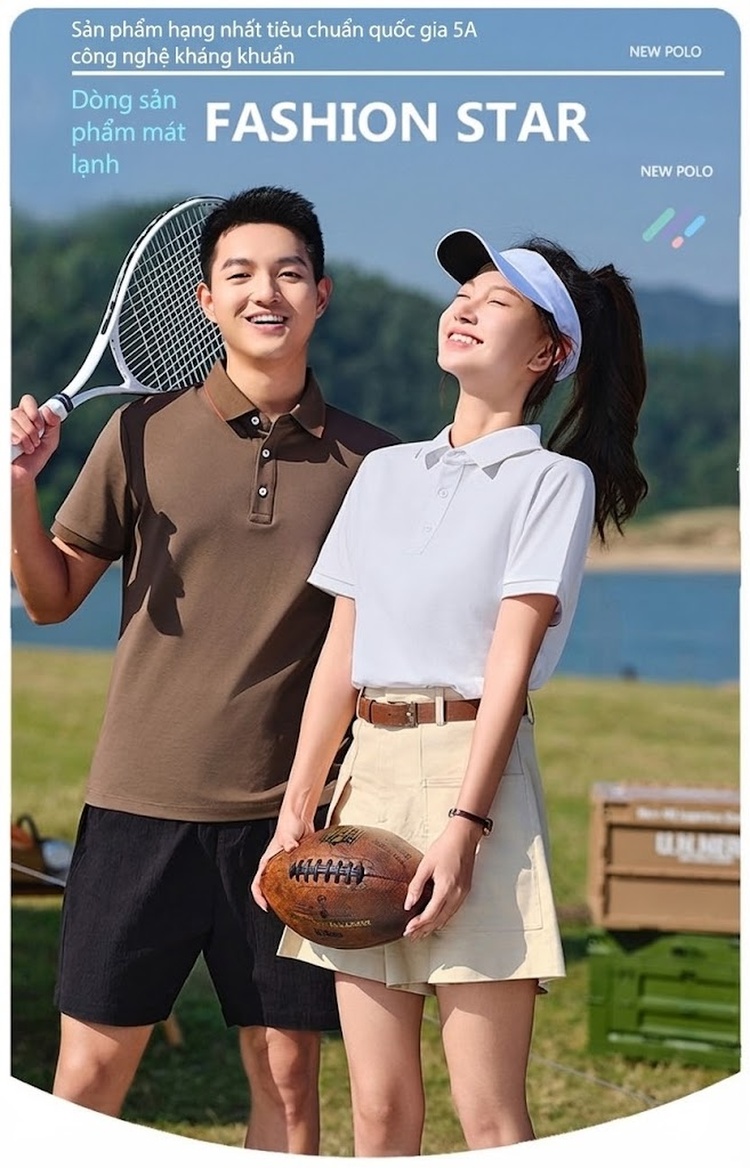 Áo Polo Nam Tay Ngắn Cotton Lụa Chống Nhăn Phong Cách Công Sở Màu Nâu, Trắng, Đen, Xanh chi tiết 1