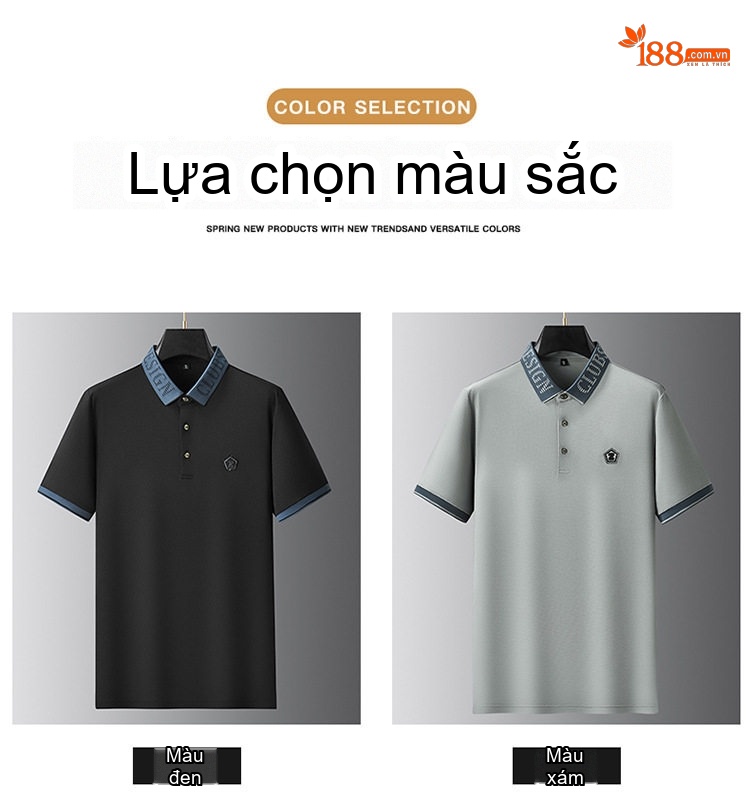 Áo Polo Nam Tay Ngắn Dáng Rộng Thoáng Mát Màu Đen, Xám, Xanh chi tiết 10
