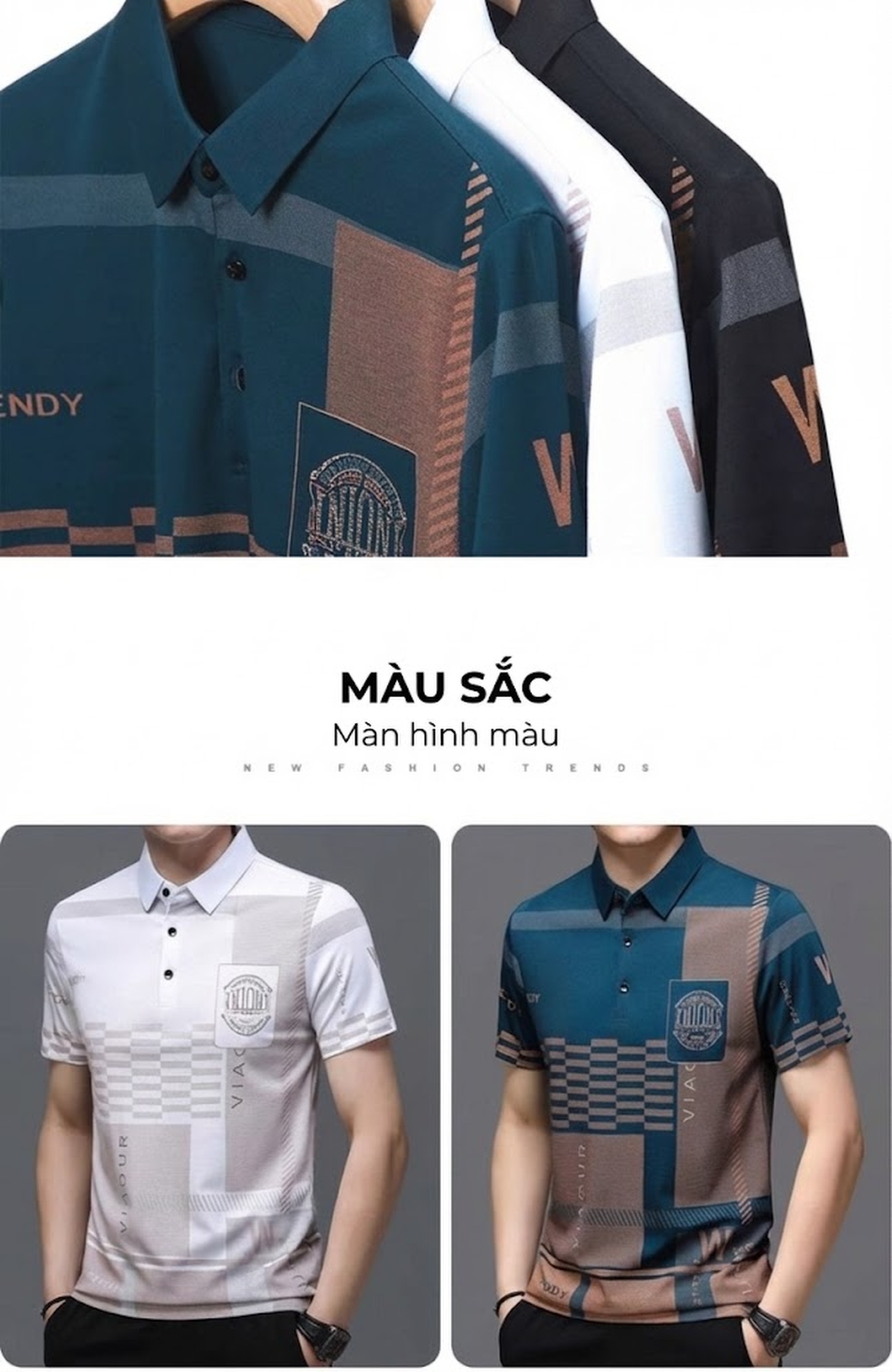 Áo Polo Nam Tay Ngắn Họa Tiết Trung Niên Phong Cách Châu Âu Màu Đen, Xanh, Trắng chi tiết 31