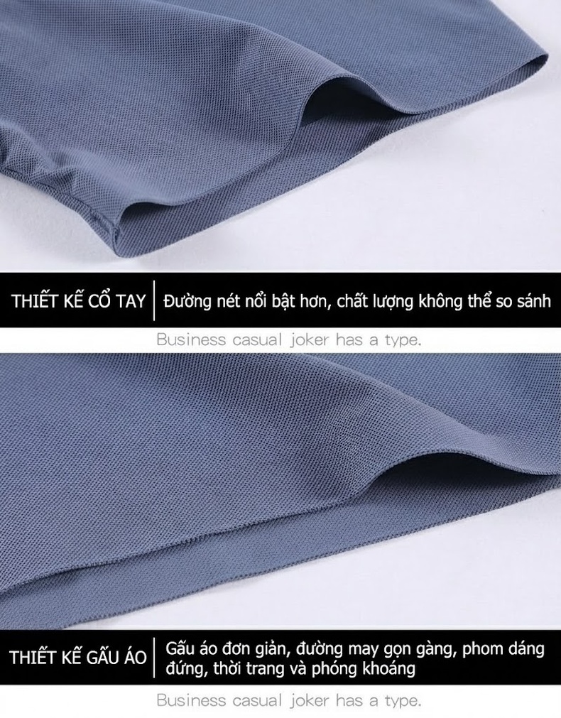 Áo Polo Nam Tay Ngắn Lụa Tằm Tơ Mát Lạnh Không Nhăn Màu Xanh, Trắng, Đen, Xám chi tiết 41