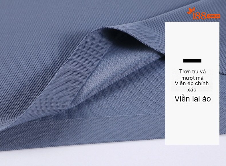 Áo Polo Nam Tay Ngắn Lụa Tằm Tơ Mát Lạnh Không Nhăn Màu Xanh, Trắng, Đen, Xám chi tiết 43