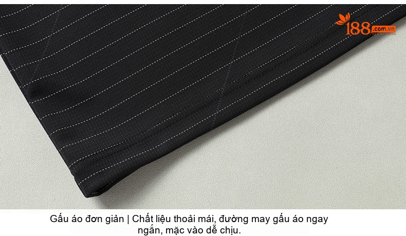 Áo Polo Nam Tay Ngắn Sọc Kẻ Cổ Bẻ Form Rộng Màu Đen, Xanh Navy chi tiết 19