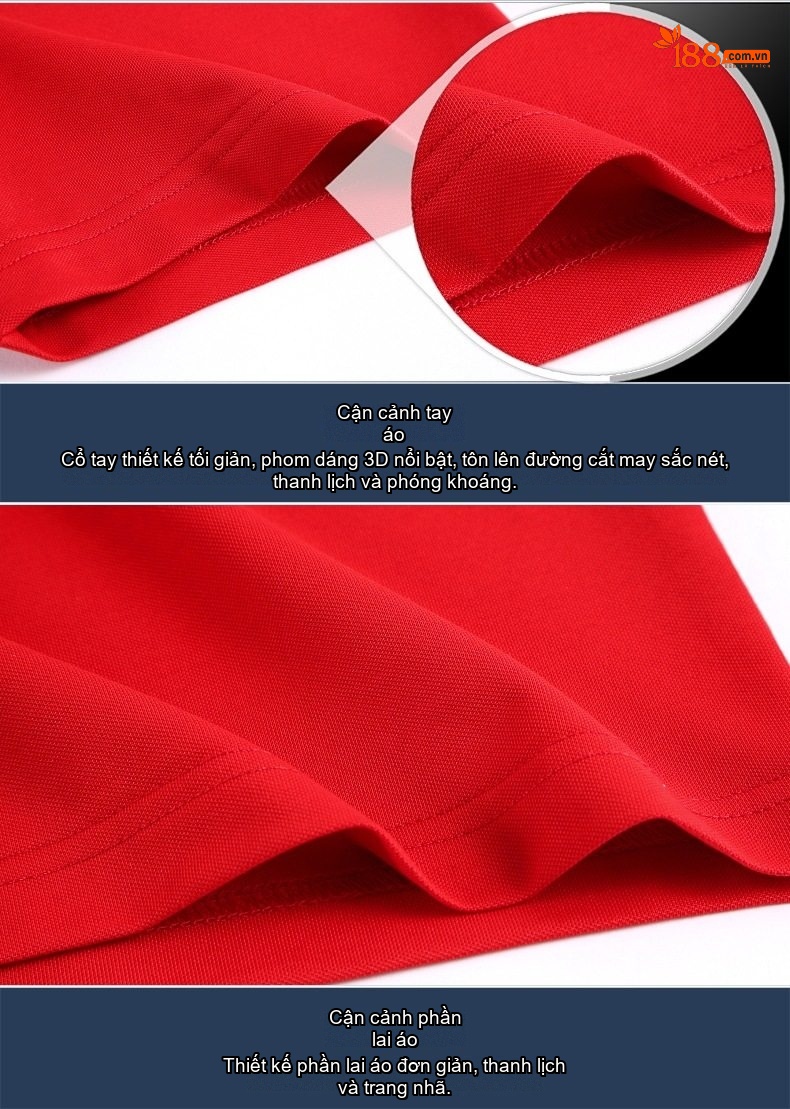 Áo Polo Nam Trung Niên Cotton Thoáng Mát Họa Tiết Túi Ngực Màu Xanh Navy, Đỏ chi tiết 23